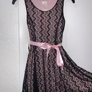 Pink and black girls dress